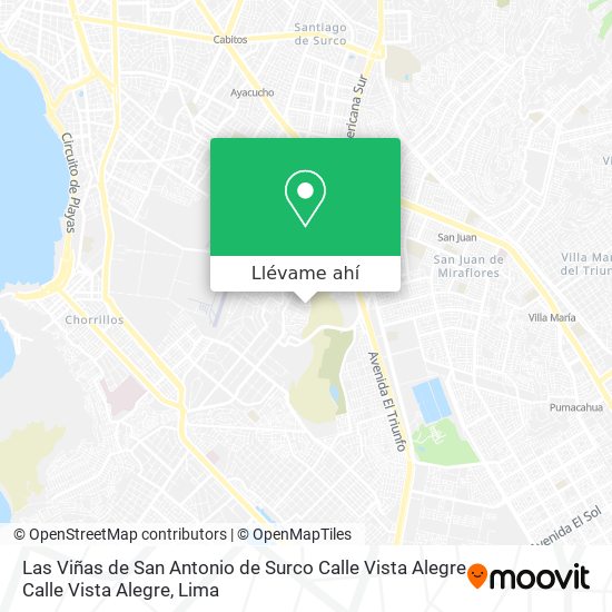 Mapa de Las Viñas de San Antonio de Surco  Calle Vista Alegre Calle Vista Alegre