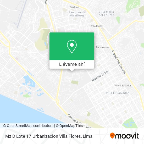 Mapa de Mz  D  Lote 17  Urbanizacion Villa Flores