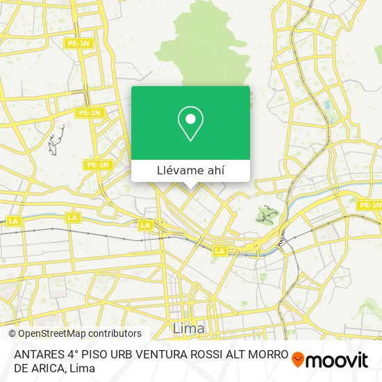 Mapa de ANTARES 4° PISO URB  VENTURA ROSSI   ALT MORRO DE ARICA
