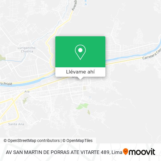 Mapa de AV  SAN MARTIN DE PORRAS ATE VITARTE 489