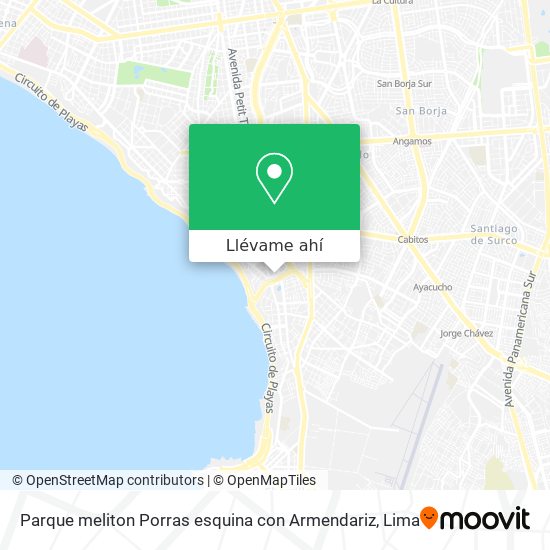 Mapa de Parque meliton Porras esquina con Armendariz