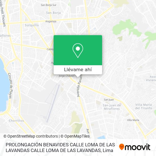 Mapa de PROLONGACIÓN BENAVIDES  CALLE LOMA DE LAS LAVANDAS  CALLE LOMA DE LAS LAVANDAS