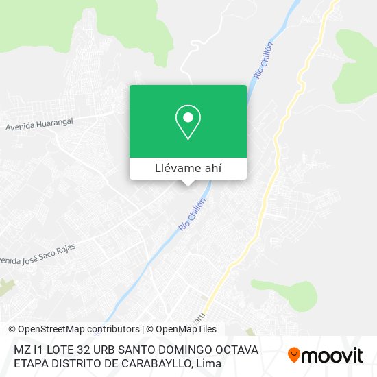 Mapa de MZ I1 LOTE 32  URB SANTO DOMINGO  OCTAVA ETAPA  DISTRITO DE CARABAYLLO