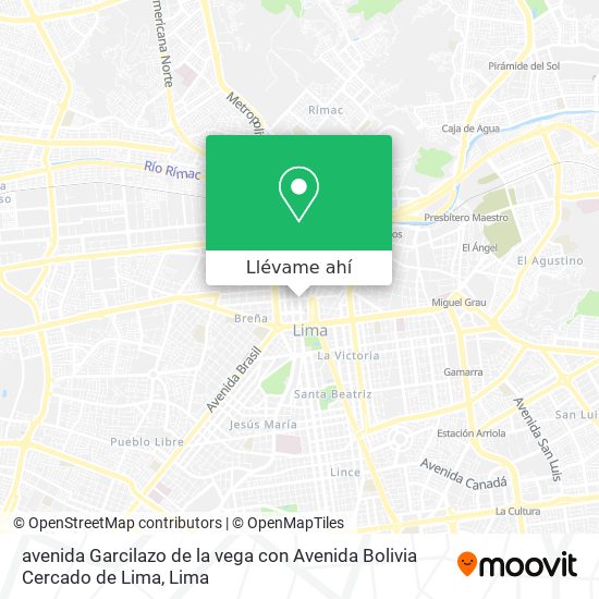 Mapa de avenida Garcilazo de la vega con Avenida Bolivia Cercado de Lima