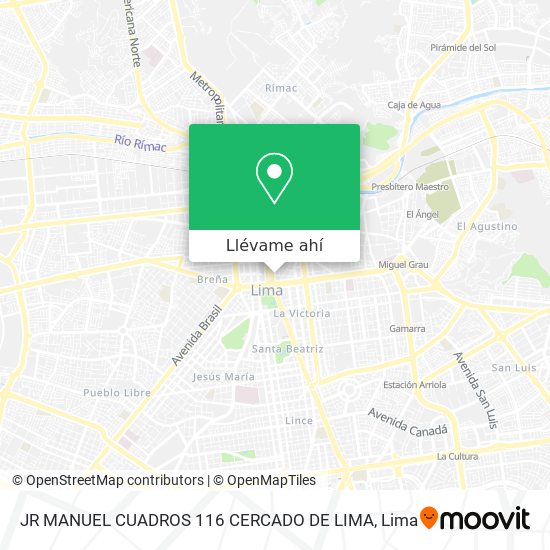 Mapa de JR  MANUEL CUADROS 116   CERCADO DE LIMA