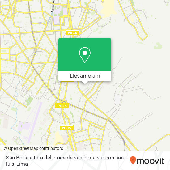 Mapa de San Borja  altura del cruce de san borja sur con san luis