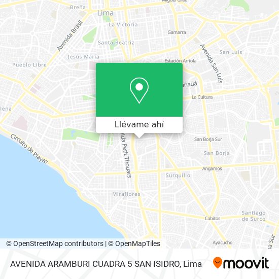 Mapa de AVENIDA ARAMBURI CUADRA 5   SAN ISIDRO