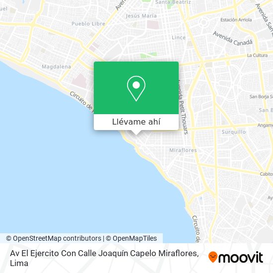 Mapa de Av  El Ejercito  Con  Calle Joaquín Capelo   Miraflores