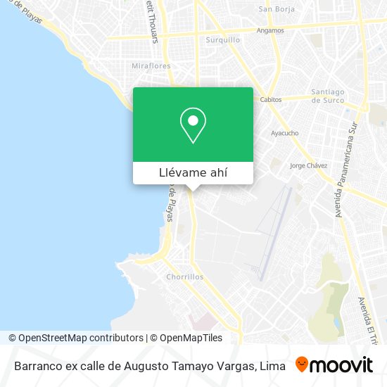 Mapa de Barranco   ex calle de Augusto Tamayo Vargas