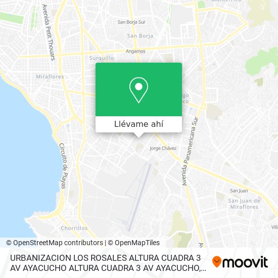 Mapa de URBANIZACION LOS ROSALES  ALTURA CUADRA 3 AV  AYACUCHO ALTURA CUADRA 3 AV  AYACUCHO