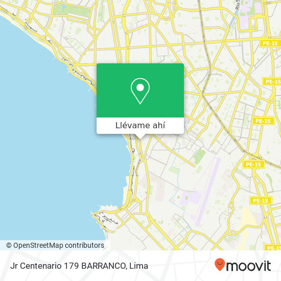 Mapa de Jr  Centenario 179   BARRANCO