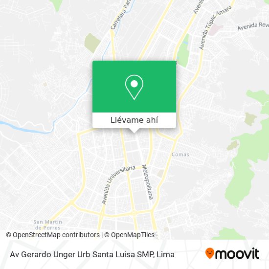 Mapa de Av  Gerardo Unger   Urb  Santa Luisa SMP