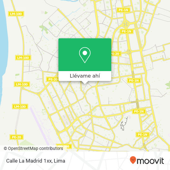 Mapa de Calle La Madrid 1xx