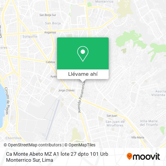 Mapa de Ca  Monte Abeto MZ A1 lote 27 dpto 101 Urb  Monterrico Sur