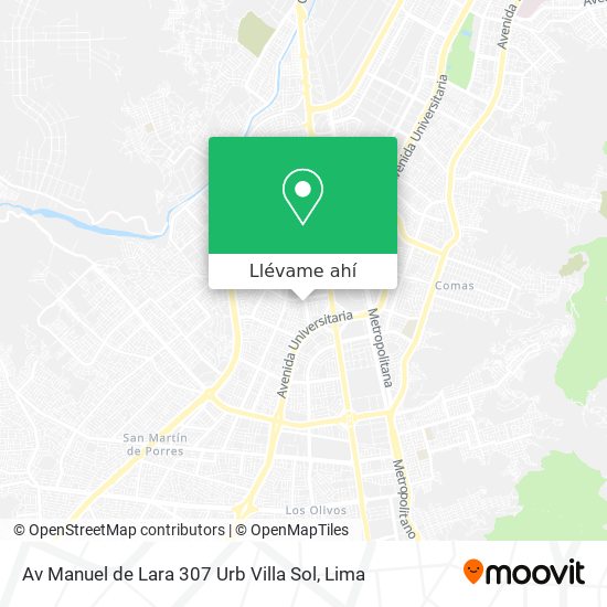 Mapa de Av  Manuel de Lara 307 Urb  Villa Sol