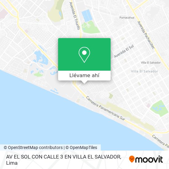 Mapa de AV  EL SOL CON CALLE 3 EN VILLA EL SALVADOR