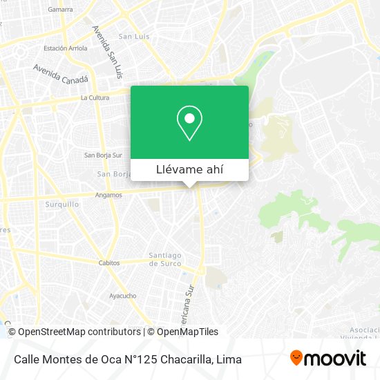 Mapa de Calle Montes de Oca N°125   Chacarilla