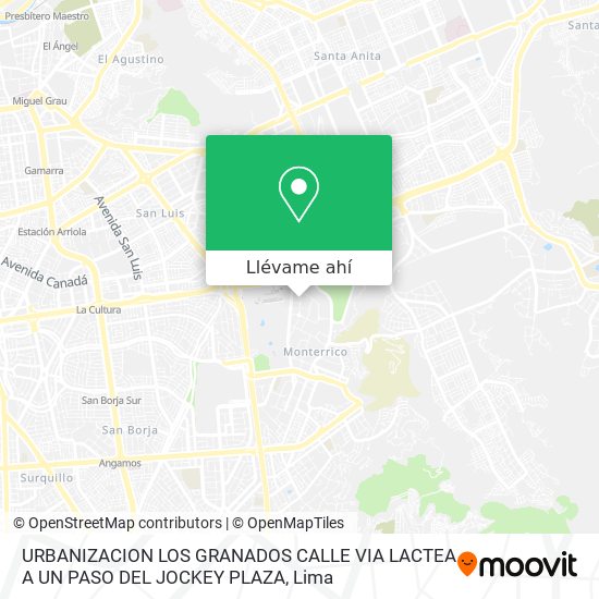 Mapa de URBANIZACION LOS GRANADOS CALLE VIA LACTEA A UN PASO DEL JOCKEY PLAZA