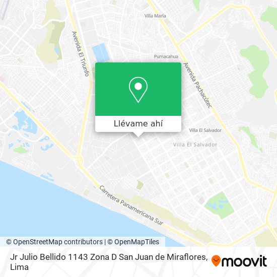 Mapa de Jr  Julio Bellido 1143 Zona D San Juan de Miraflores