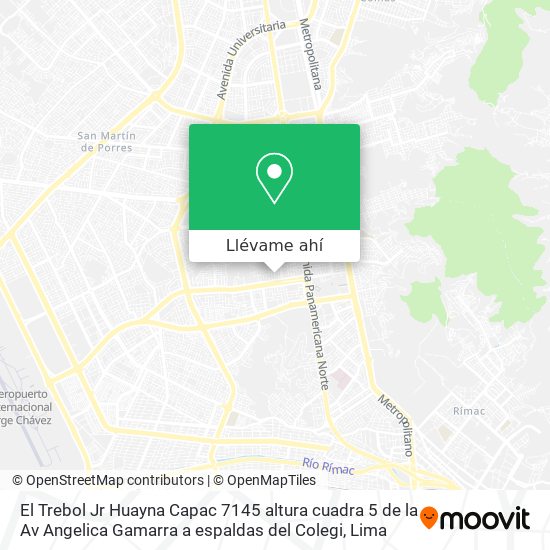 Mapa de El Trebol  Jr  Huayna Capac 7145  altura cuadra 5 de la Av  Angelica Gamarra  a espaldas del Colegi