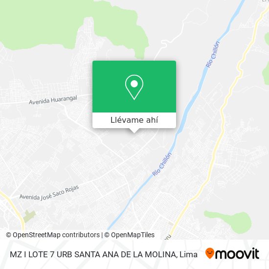 Mapa de MZ I LOTE 7 URB  SANTA ANA DE LA MOLINA