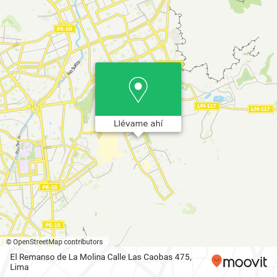 Mapa de El Remanso de La Molina  Calle Las Caobas 475