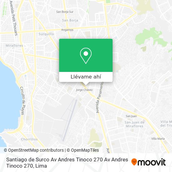 Mapa de Santiago de Surco  Av  Andres Tinoco 270 Av  Andres Tinoco 270