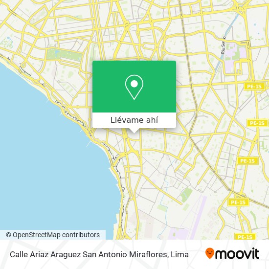 Mapa de Calle  Ariaz Araguez San Antonio Miraflores