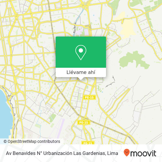 Mapa de Av  Benavides N°  Urbanización  Las Gardenias