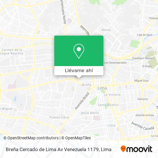 Mapa de Breña   Cercado de Lima  Av  Venezuela 1179