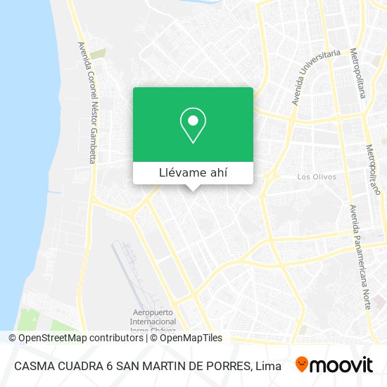 Mapa de CASMA  CUADRA 6 SAN MARTIN DE PORRES