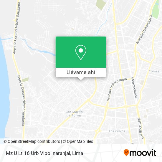 Mapa de Mz U Lt 16 Urb Vipol naranjal