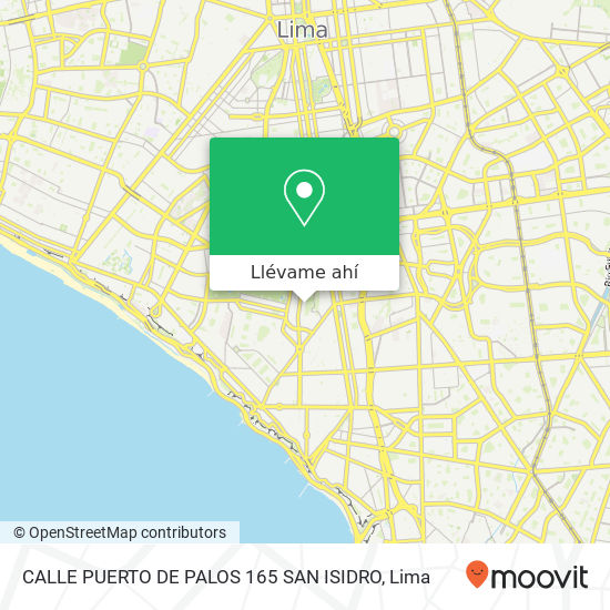 Mapa de CALLE PUERTO DE PALOS 165 SAN ISIDRO