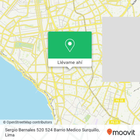 Mapa de Sergio Bernales 520 524 Barrio Medico  Surquillo