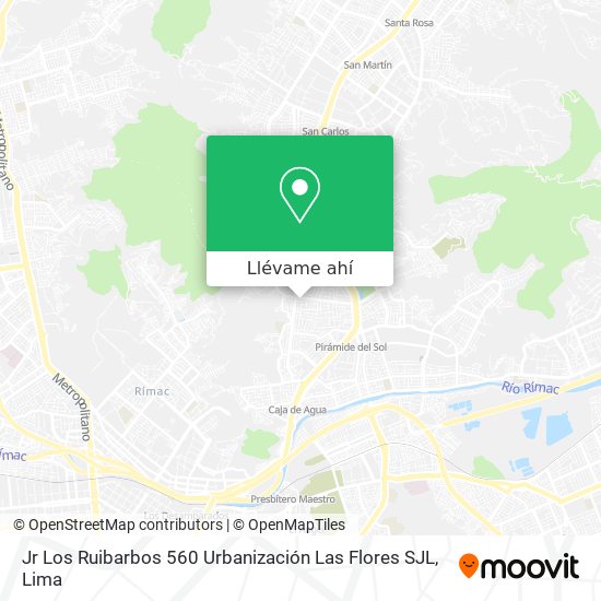 Mapa de Jr  Los Ruibarbos 560  Urbanización Las Flores  SJL