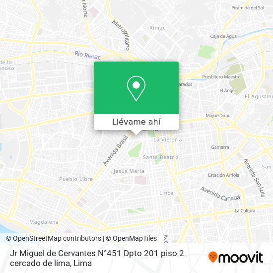 Mapa de Jr  Miguel de Cervantes N°451  Dpto  201  piso 2   cercado de lima
