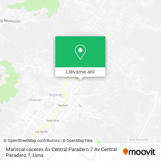 Mapa de Mariscal cáceres  Av Central  Paradero 7 Av Central  Paradero 7