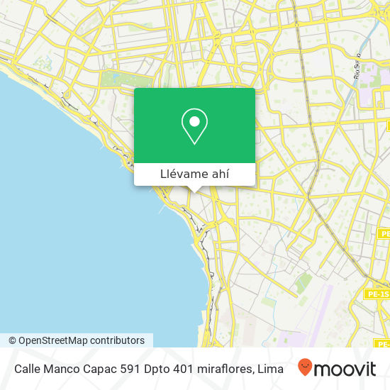 Mapa de Calle Manco Capac 591 Dpto 401  miraflores