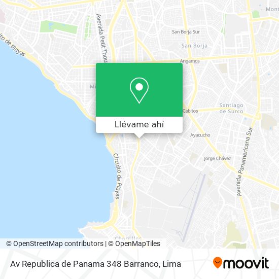 Mapa de Av  Republica de Panama 348   Barranco