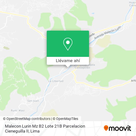 Mapa de Malecon Lurin Mz B2 Lote 21B Parcelacion Cieneguilla II