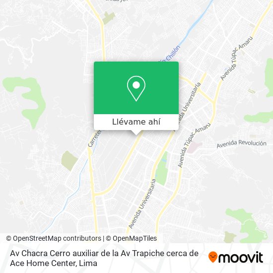 Mapa de Av  Chacra Cerro  auxiliar de la Av  Trapiche  cerca de Ace Home Center