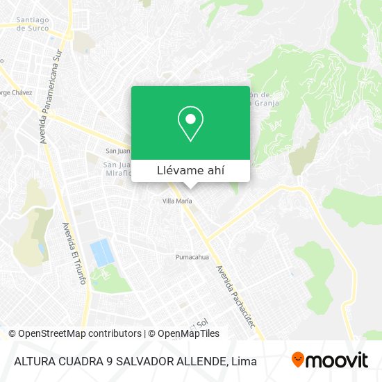 Mapa de ALTURA CUADRA 9 SALVADOR ALLENDE