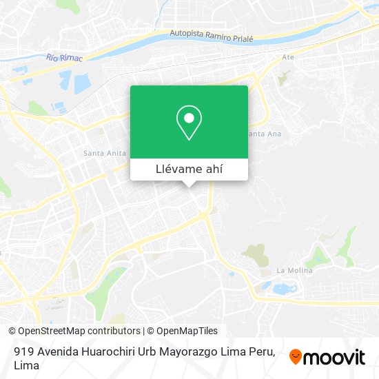 Mapa de 919 Avenida Huarochiri Urb Mayorazgo Lima Peru