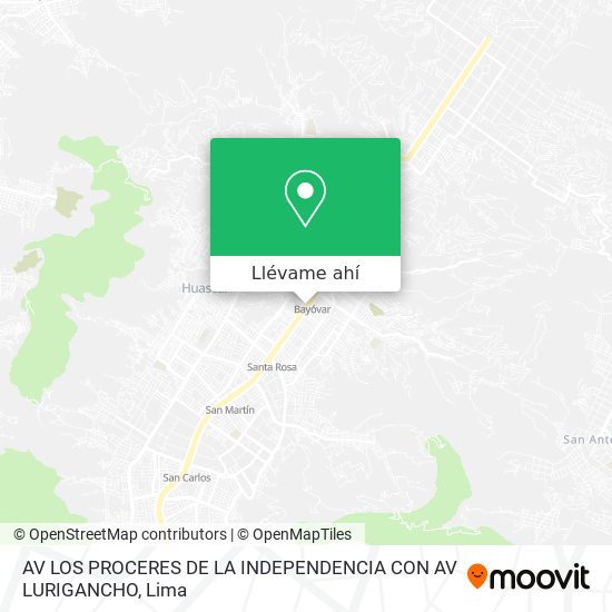 Mapa de AV LOS PROCERES DE LA INDEPENDENCIA CON AV LURIGANCHO