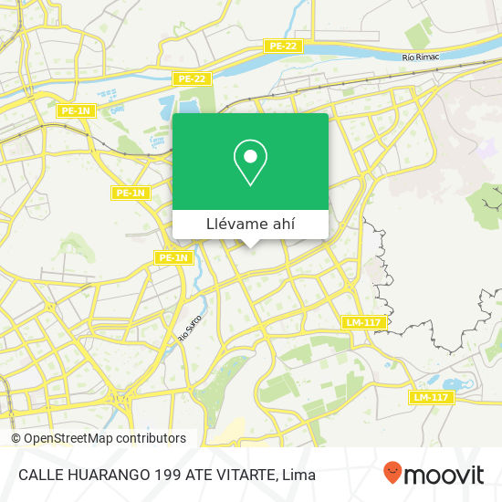 Mapa de CALLE HUARANGO 199 ATE VITARTE