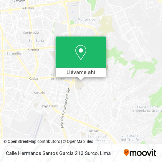 Mapa de Calle Hermanos Santos Garcia 213  Surco