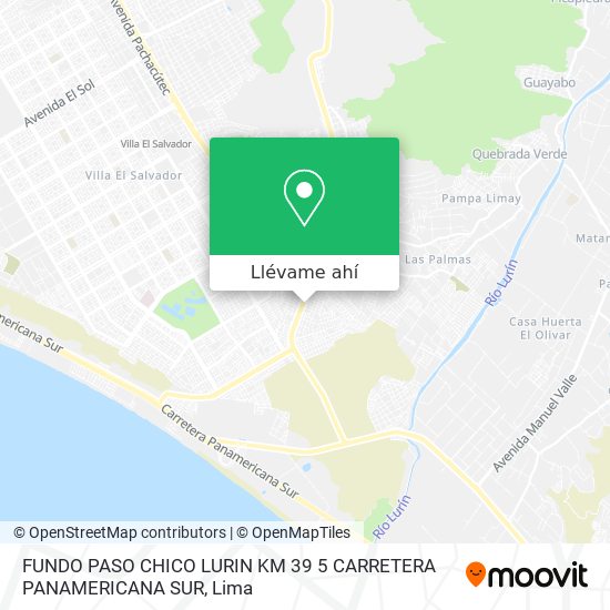 Mapa de FUNDO PASO CHICO   LURIN   KM  39 5 CARRETERA PANAMERICANA SUR