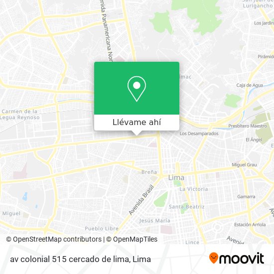 Mapa de av colonial 515 cercado de lima