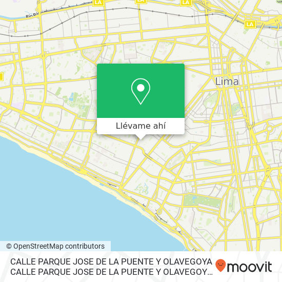 Mapa de CALLE  PARQUE JOSE DE LA PUENTE Y OLAVEGOYA  CALLE  PARQUE JOSE DE LA PUENTE Y OLAVEGOYA