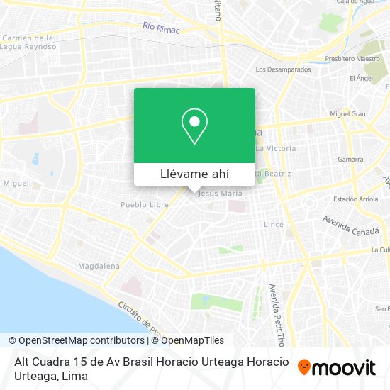 Mapa de Alt  Cuadra   15 de Av  Brasil  Horacio Urteaga Horacio Urteaga